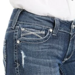 Ariat Ladies Gianna Arrow Fit Stackable Straight Leg Jeans 10034655 -Western Cowboy Equipment S21 WMS WEST 10034655 detail02