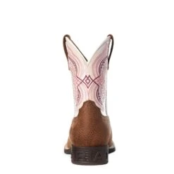 Ariat Youth Girl's Double Kicker Adobe Tan An Pink Boots 10036849 10 Ariat Youth Girl's Double Kicker Adobe Tan An Pink Boots 10036849 -Western Cowboy Equipment S21 YTH WEST 10036849 heel