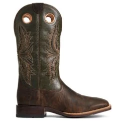 Ariat® Men's Toughy VentTek 360° Herd Brown/Leaf Green Boots 10040239 -Western Cowboy Equipment S22 MNS WEST 10040239 side