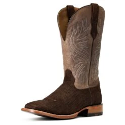 Ariat Men's Circuit Rockridge Dark Coffee & Conch Tan Boots 10040241 -Western Cowboy Equipment S22 MNS WEST 10040241 3 4 front