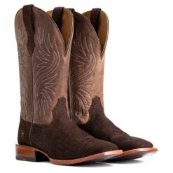 Ariat Men's Circuit Rockridge Dark Coffee & Conch Tan Boots 10040241 -Western Cowboy Equipment S22 MNS WEST 10040241 pair