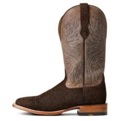 Ariat Men's Circuit Rockridge Dark Coffee & Conch Tan Boots 10040241 -Western Cowboy Equipment S22 MNS WEST 10040241 side