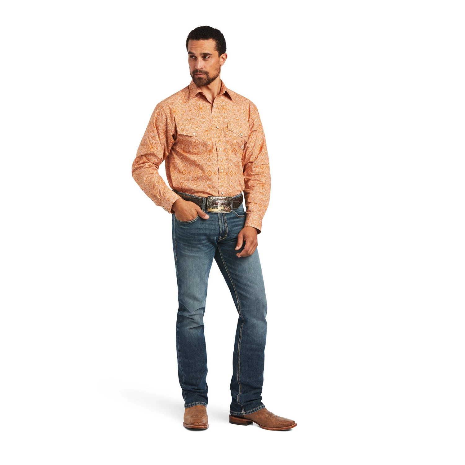 Ariat Men's Braylon Classic Snap Long Sleeve Amber Dusk Shirt 10040673 3 Ariat Men's Braylon Classic Snap Long Sleeve Amber Dusk Shirt 10040673