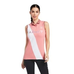Ariat Ladies Taryn Sleeveless Peach Blossom Polo Shirt 10039168