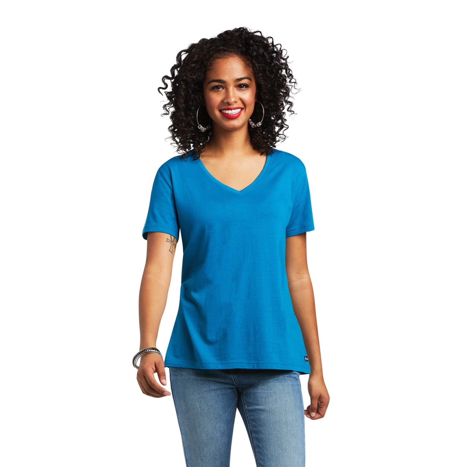 Ariat Ladies Element Saxony Blue Short Sleeve T-Shirt 10039418 3 Ariat Ladies Element Saxony Blue Short Sleeve T-Shirt 10039418