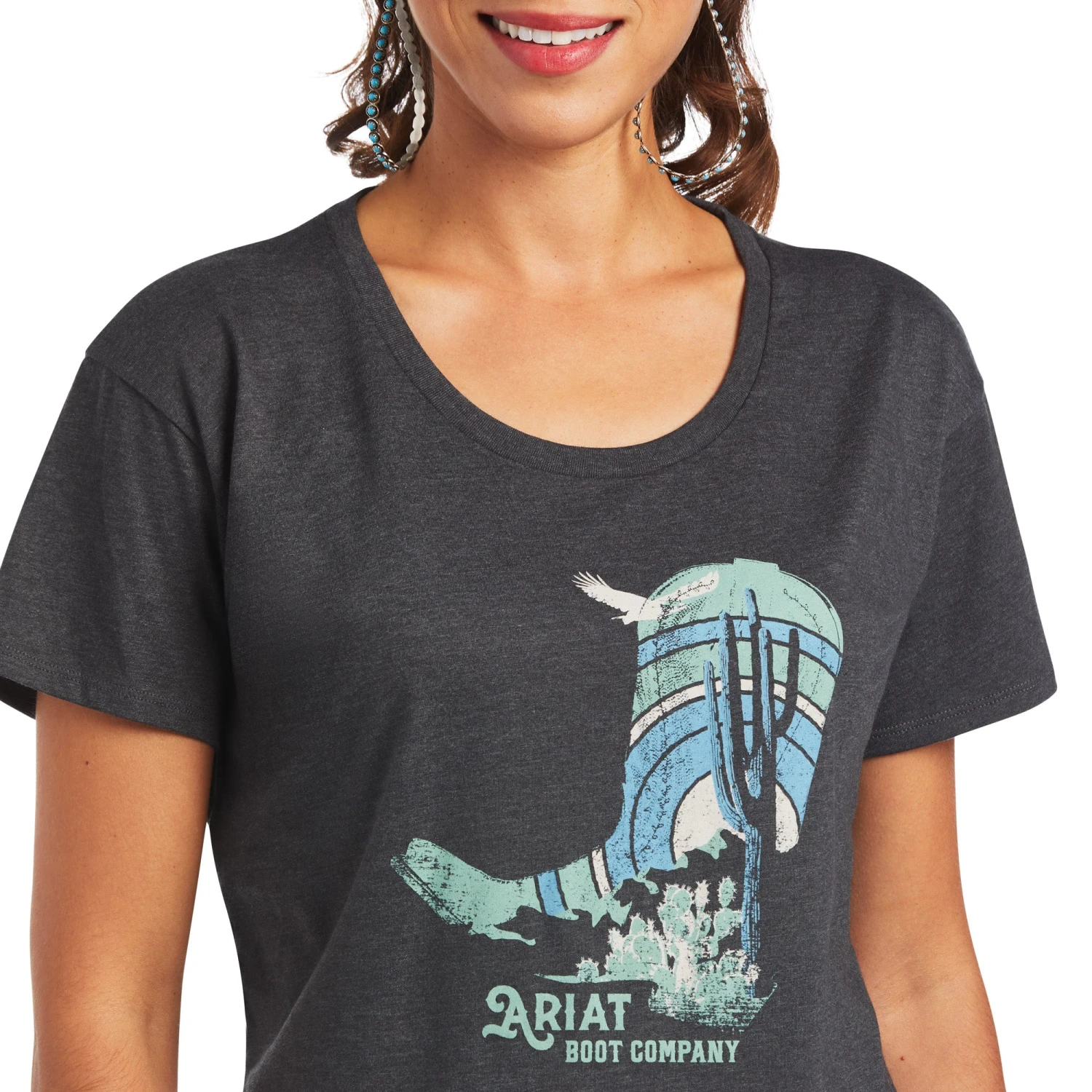Ariat® Ladies Soaring Boot Charcoal Heather Graphic T-shirt 10040963 6 Ariat® Ladies Soaring Boot Charcoal Heather Graphic T-shirt 10040963 - Image 4