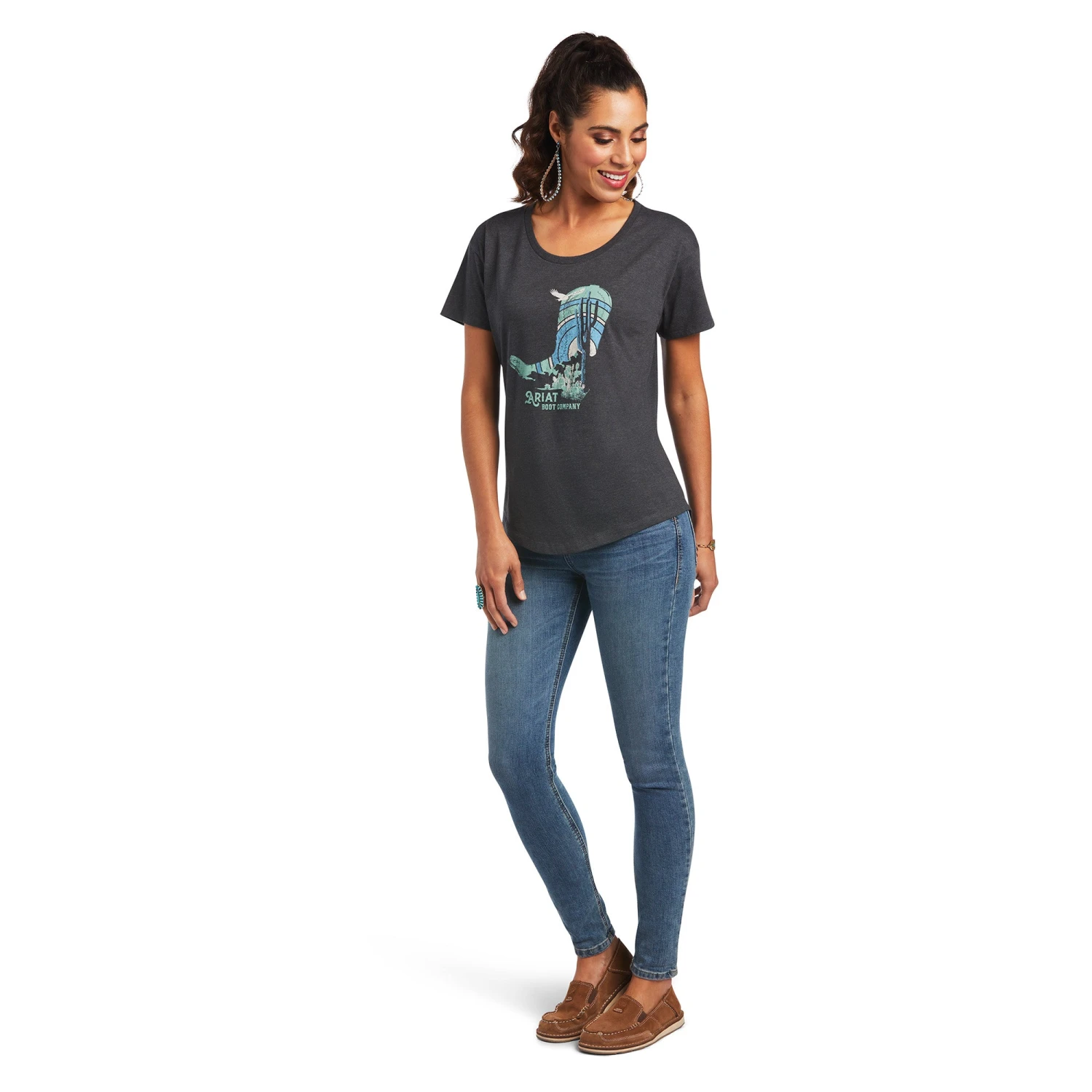 Ariat® Ladies Soaring Boot Charcoal Heather Graphic T-shirt 10040963 5 Ariat® Ladies Soaring Boot Charcoal Heather Graphic T-shirt 10040963 - Image 3