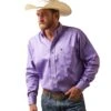 Ariat® Men's Team Logo Twill Violet Tulip Button Down Shirt 10043521 -Western Cowboy Equipment S23 MNS WEST 10043521 front