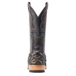 Ariat® Men's Deep Water Exotic Distressed Black Western Boots 10044420 -Western Cowboy Equipment S23 MNS WEST 10044420 heel