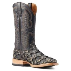 Ariat® Men's Deep Water Exotic Distressed Black Western Boots 10044420 -Western Cowboy Equipment S23 MNS WEST 10044420 medial