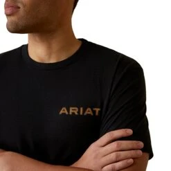 Ariat® Men's Black Shield Stitch Graphic T-Shirt 10045289 -Western Cowboy Equipment S23 MNS WEST 10045289 detail01