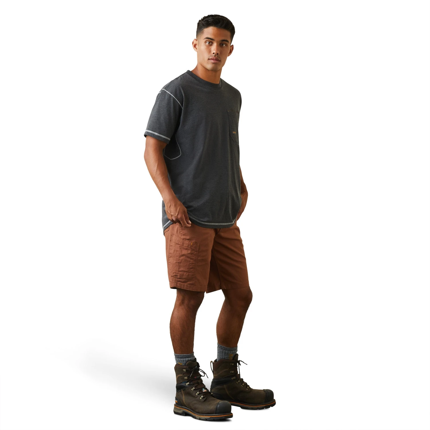 Ariat® Men's Rebar DuraStretch™ Made Tough Rust Brown Shorts 10043171 7 Ariat® Men's Rebar DuraStretch™ Made Tough Rust Brown Shorts 10043171 - Image 5