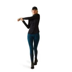 Ariat® Ladies Breathe 1/4 Zip Baselayer Black Sweatshirt 10043387 -Western Cowboy Equipment S23 WMS ENGL 10043387 full