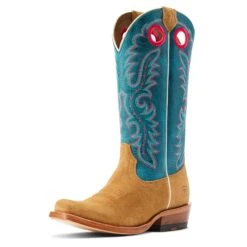 Ariat® Ladies Futurity Boon Buckskin Roughout Western Boots 10044403 -Western Cowboy Equipment S23 WMS WEST 10044403 3 4 front
