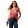 Ariat® Ladies All American Equestrian Red Tank Top 10045003 1 Ariat® Ladies All American Equestrian Red Tank Top 10045003 -Western Cowboy Equipment S23 WMS WEST 10045003 front