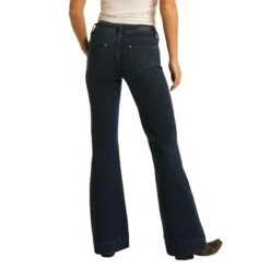 Rock & Roll Cowgirl Mid Rise Extra Stretch Dark Wash Jeans W8M4164