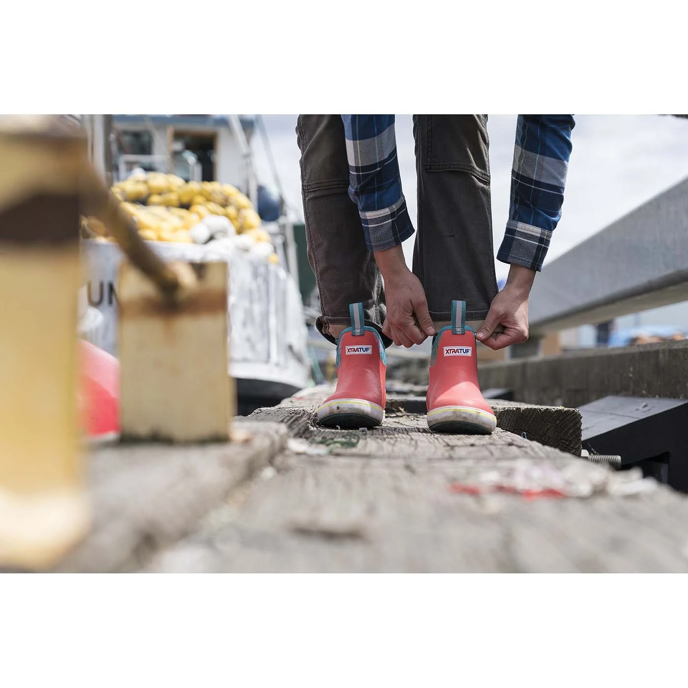 XTRATUF Ladies Coral Ankle Deck Boots XWAB-4CH 8 XTRATUF Ladies Coral Ankle Deck Boots XWAB-4CH - Image 6