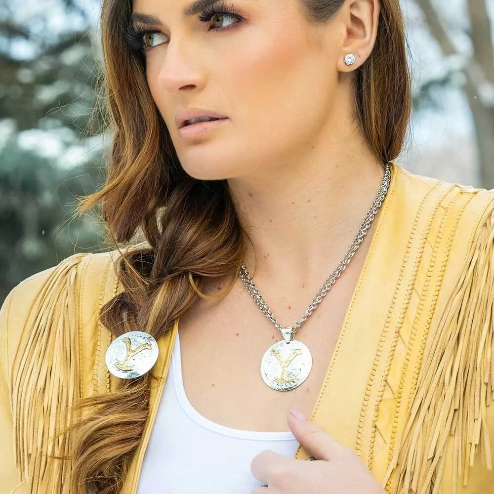 Montana Silversmiths Ladies The Dutton Y Yellowstone Necklace YELNC4351 5 Montana Silversmiths Ladies The Dutton Y Yellowstone Necklace YELNC4351 - Image 3