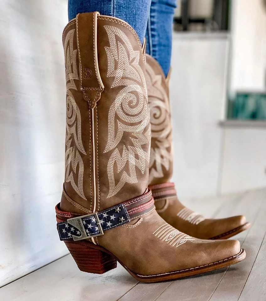 Durango Ladies Khaki Flag Accessory Shank Strap Western Boots DRD0208 9 Durango Ladies Khaki Flag Accessory Shank Strap Western Boots DRD0208 - Image 7