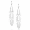 Montana Silversmiths Ladies Freedom Feather Silver Earrings AMER5459