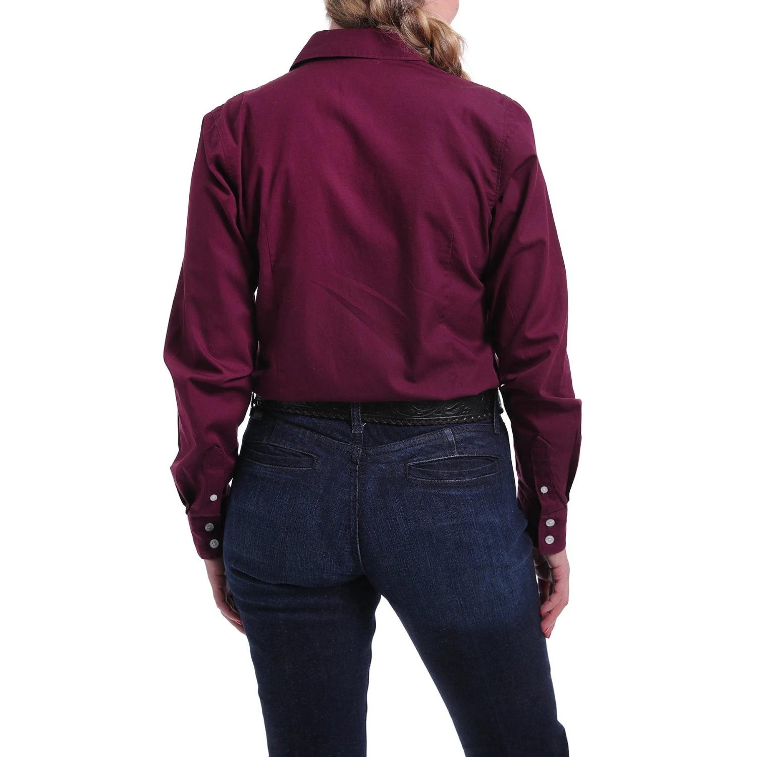 Cinch Ladies Solid Burgundy Western Button Down Shirt MSW9164030 4 Cinch Ladies Solid Burgundy Western Button Down Shirt MSW9164030 - Image 2
