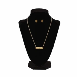 Blazin Roxx® Ladies Bar Stamped Cross Gold Chain & Earrings Set 30996