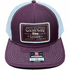 Cinch Men's Burgundy With White Mesh Cap MCC0800014
