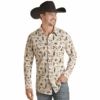 Rock & Roll Men's Aztec Poplin Rodeo Print Snap Shirt RRMSOSRZ11-12 -Western Cowboy Equipment rz11 12