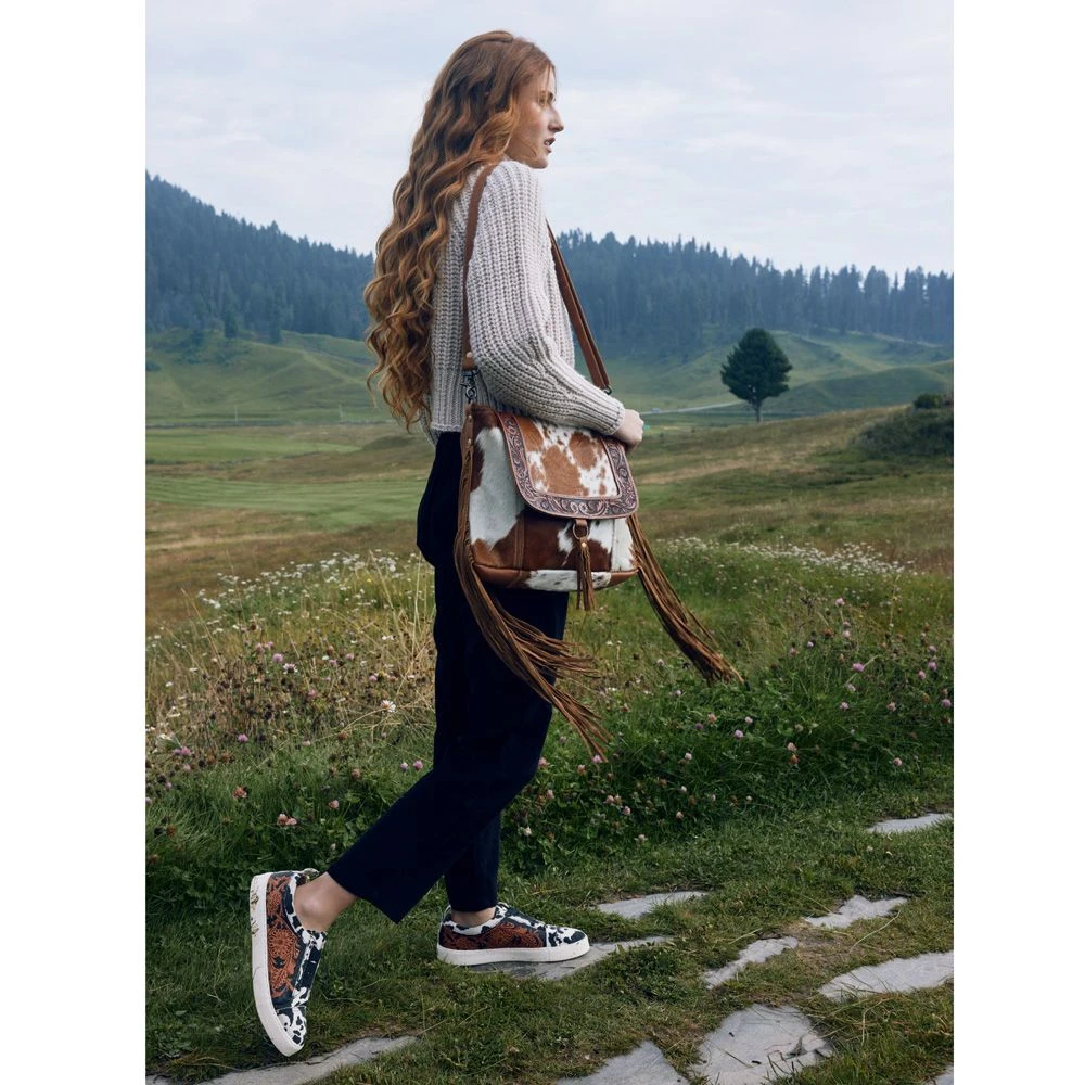 Myra Bag Ladies Blaze Handtooled Hairon Bag S-6220 7 Myra Bag Ladies Blaze Handtooled Hairon Bag S-6220 - Image 5