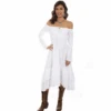 Scully Ladies White Scoop Neck Long Sleeve Dress PSL-249-WHT -Western Cowboy Equipment white dress